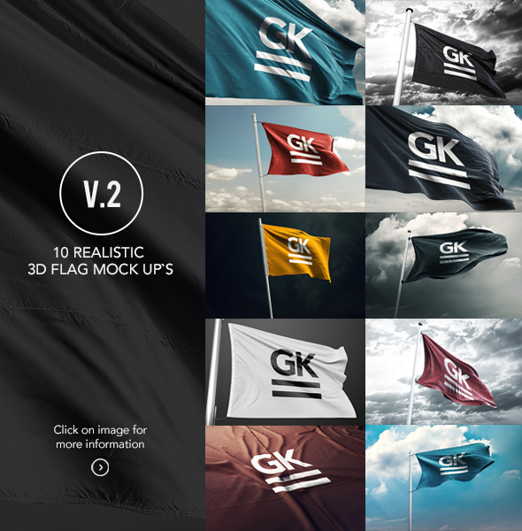 3D Flag Bundle Mock-up - 2