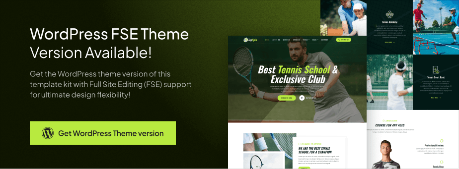 TopSpin – Tennis School & Sports Club Elementor Template Kit - 1