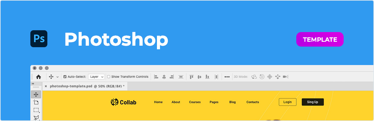 Collab – Online Learning Platform Template for Photoshop