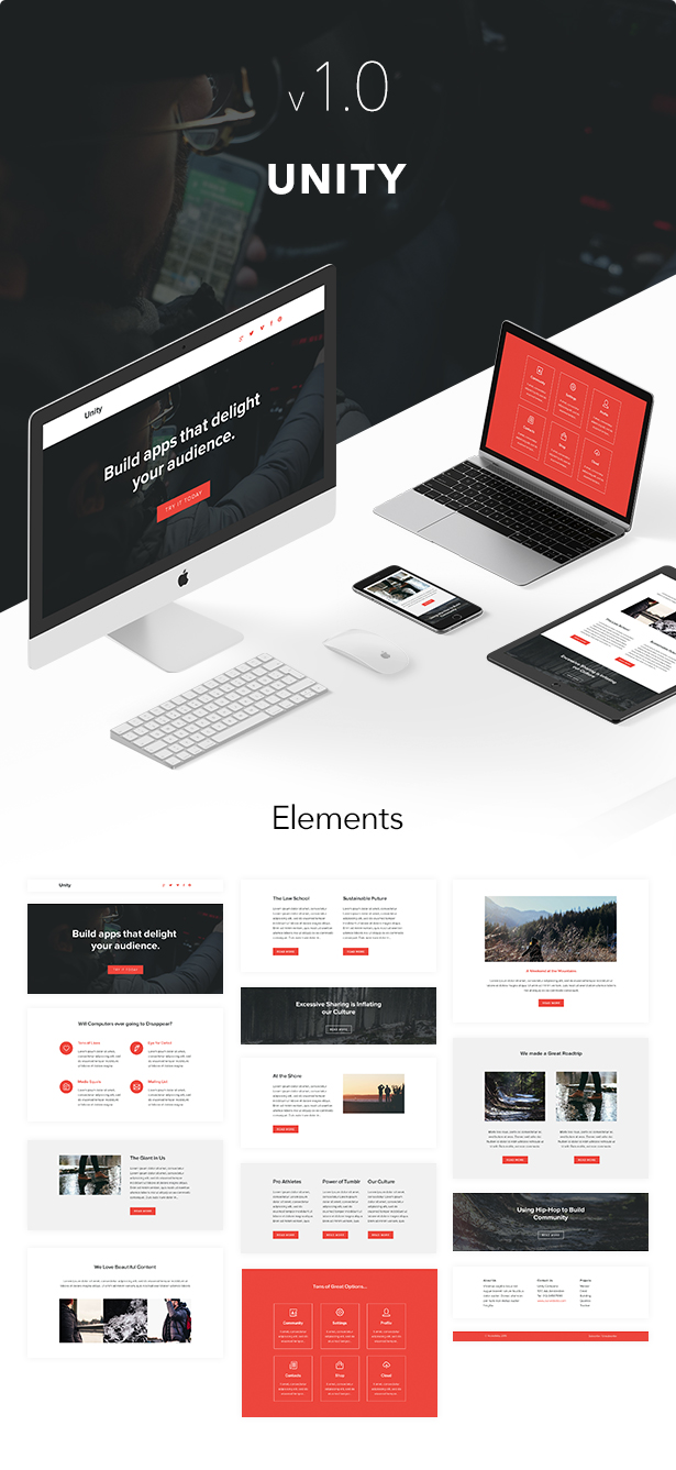 Unity - Responsive Email + Themebuilder Access - 1