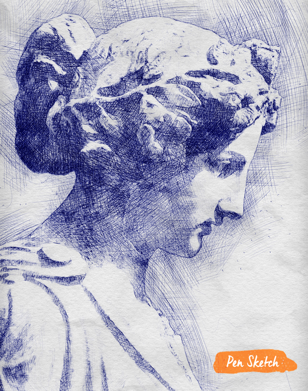 pen sketch photoshop action