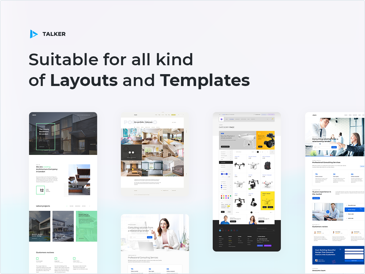 Suitable for all kinds of Layouts and Templates