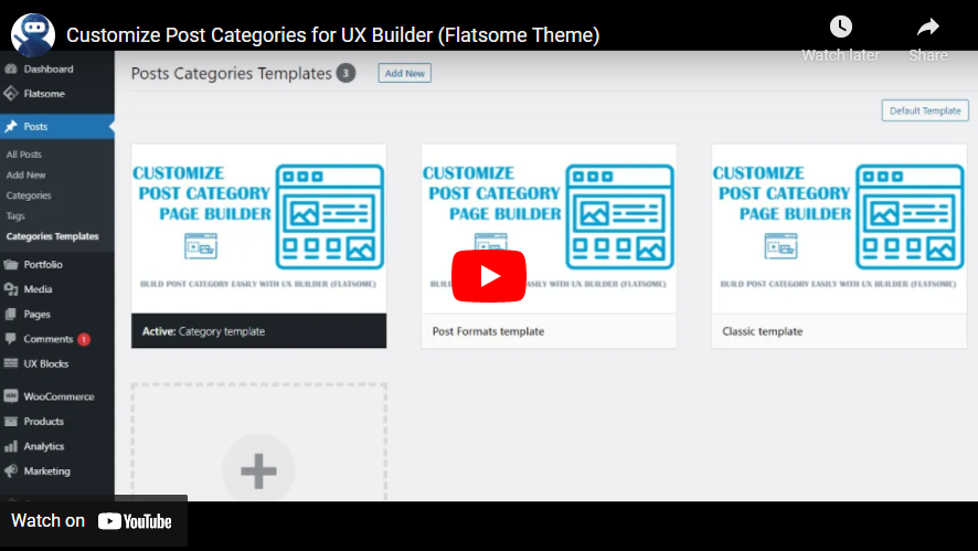 Customize Post Categories for UX Builder (Flatsome Theme) - 1