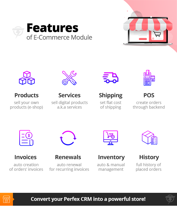 Perfex E-shop Module - Sell Products & Services with POS support and Inventory Management - 1
