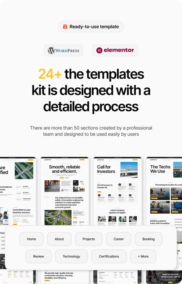 Buildroad - Urban Planning & Toll Contractor Elementor Template Kit - 3