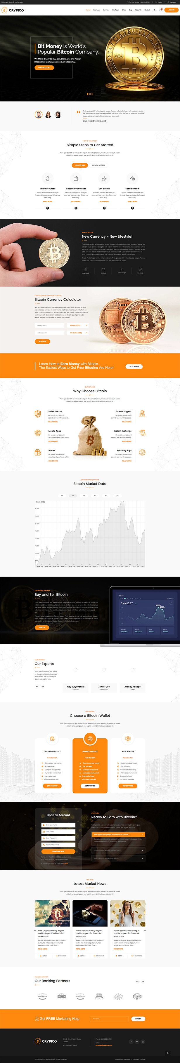 Download Crypico - Crypto Currency WordPress Theme Free Nulled