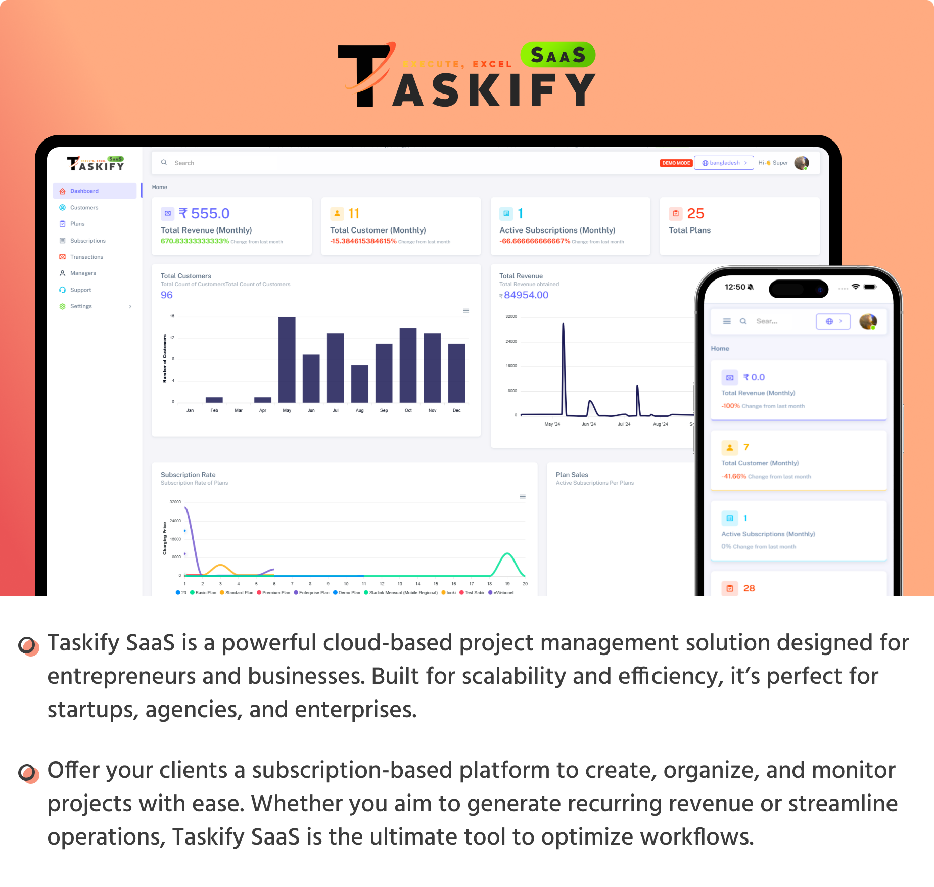 Taskify SaaS - Project Management, Task Management & Productivity Tool