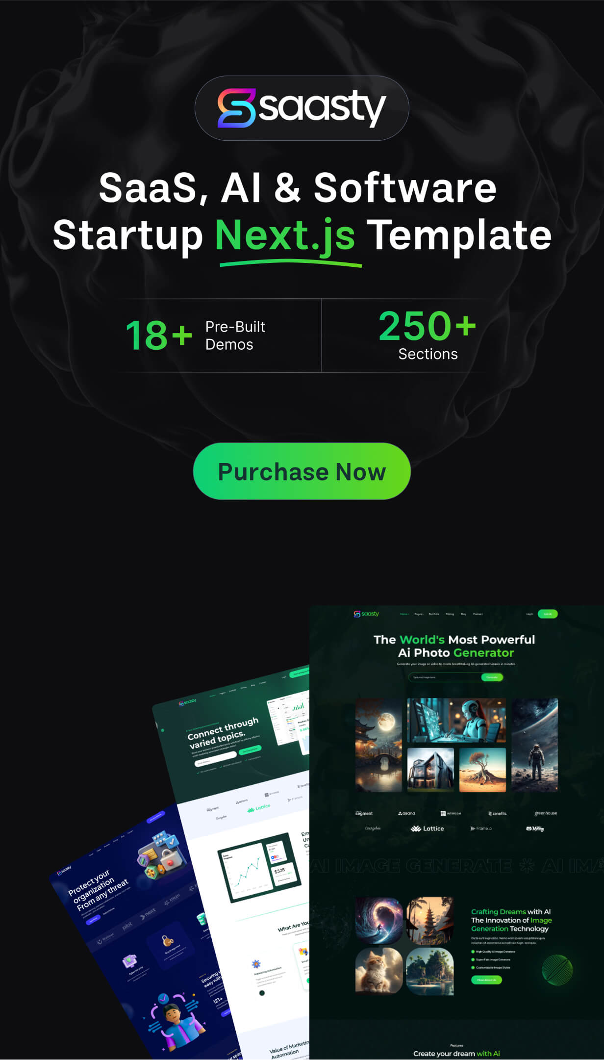 Saasty - Sass, AI & Software Startup Business Template