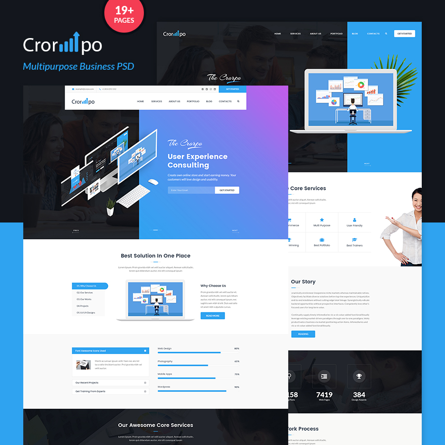 Crorpo - Multipurpose Business PSD Template - 1