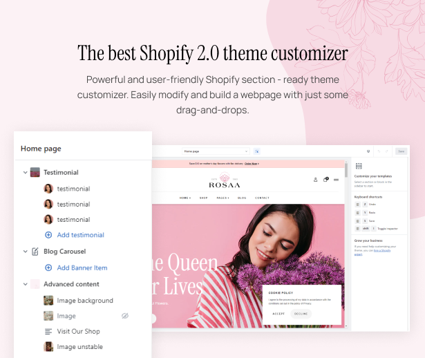 The best Shopify 2.0 theme customizer