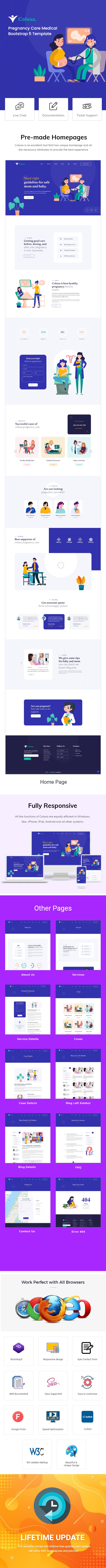Coloxa - Pregnancy Care Medical Bootstrap 5 Template - 1