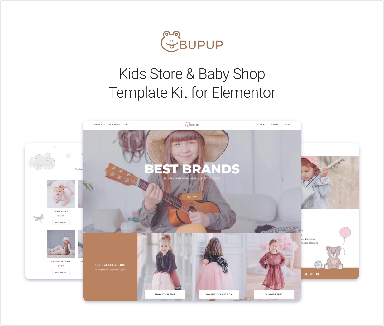 Bubup Elementor Template Kit Presentation