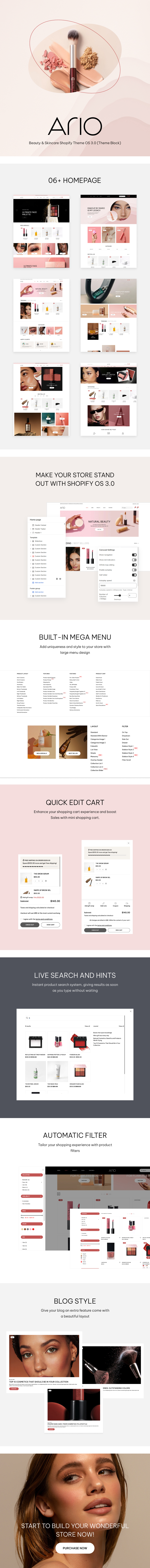 Ario – Beauty and Skincare Shopify Theme OS 3.0 (Theme Block) - 1