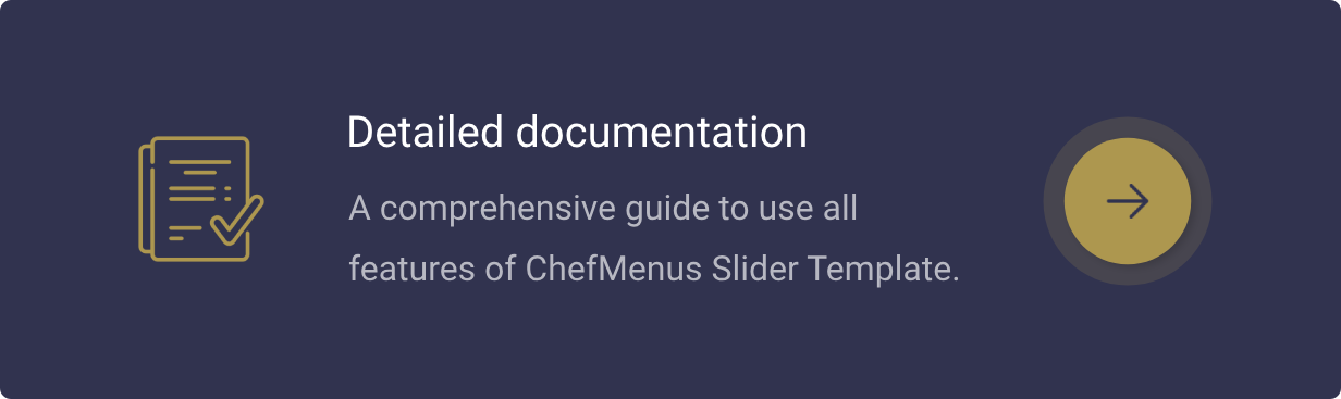 ChefMenus Slider - Online Documentation