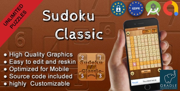 Sudoku Classic (Admob + GDPR + Android Studio) - CodeCanyon Item for Sale
