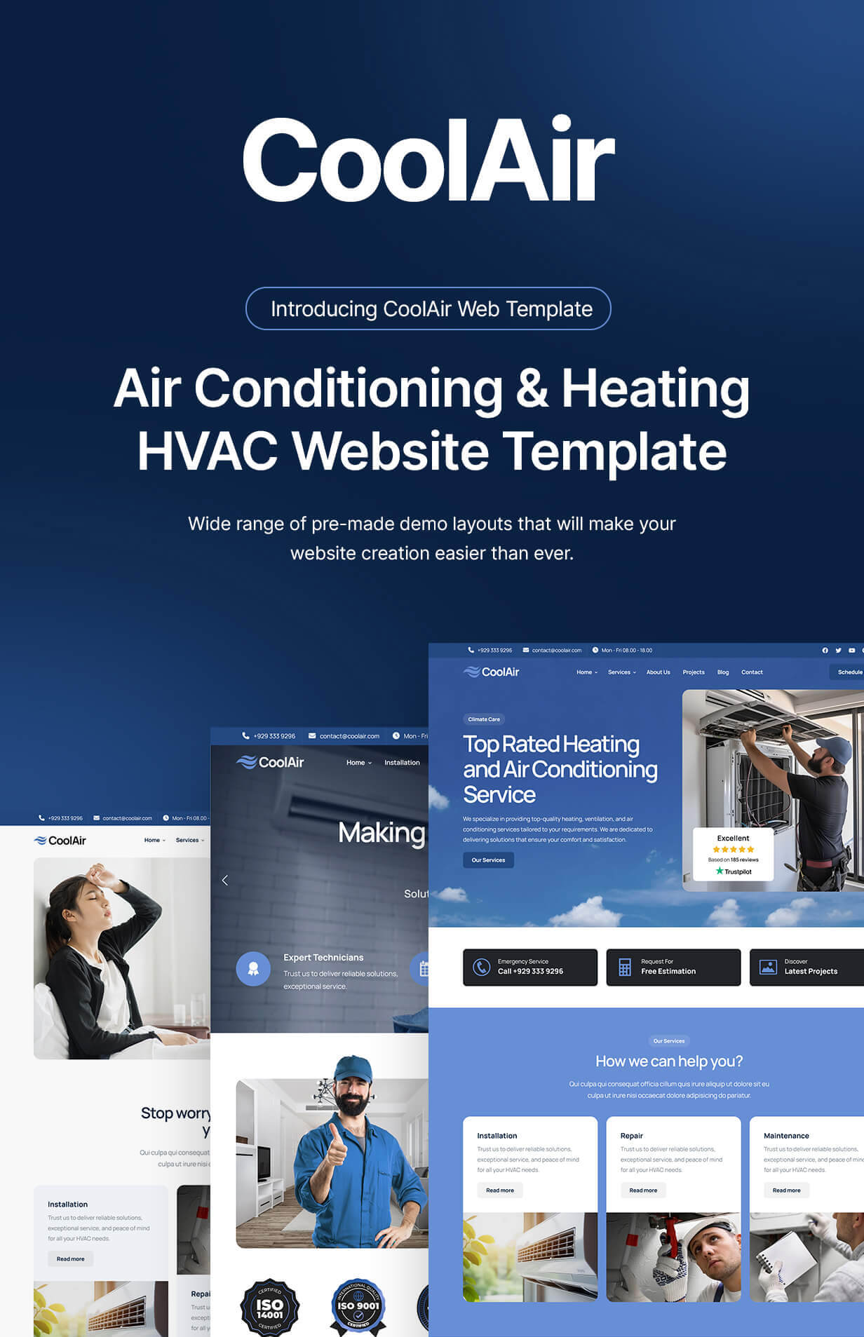 Air Conditioning & Heating HVAC Website Template - CoolAir - 3