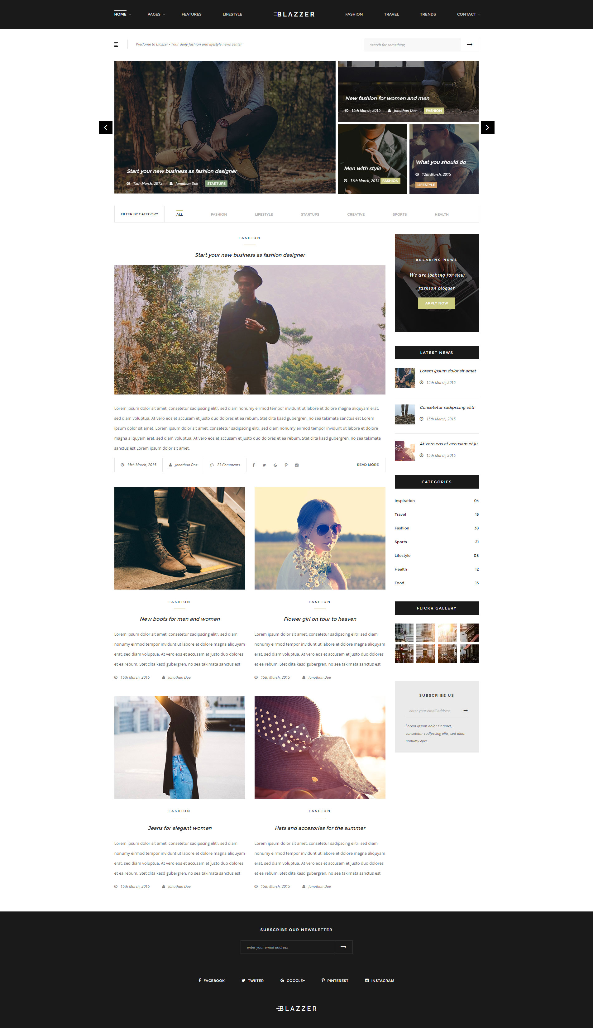 Blazzer - Personal/Fashion Blog WordPress Theme