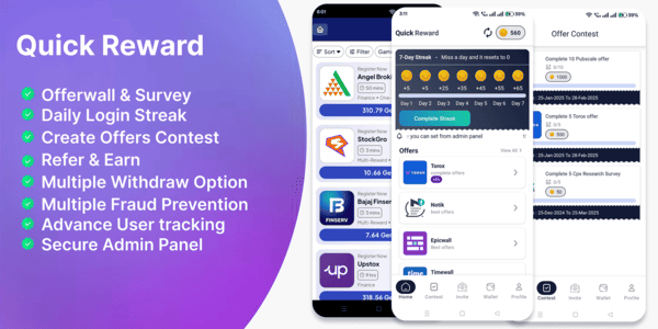 Reward App Lucky Spin + Offerwall + Html Game - 5