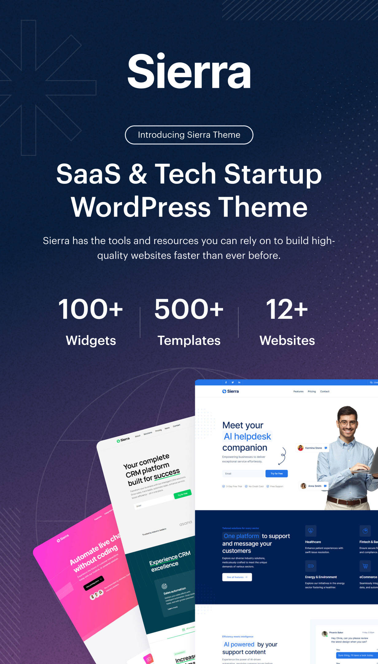 Sierra - Tema WordPress SaaS e Tech Startup Elementor - 2