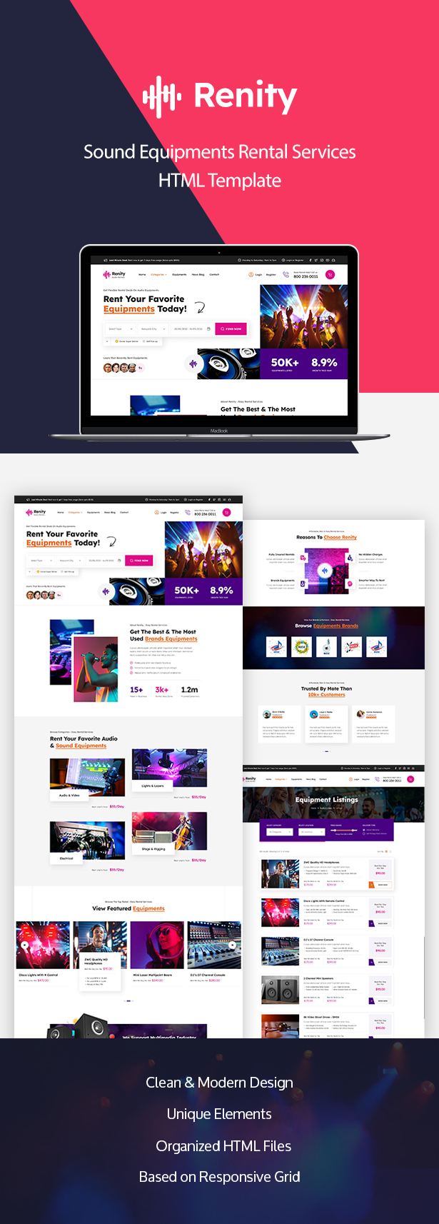 Renity - Equipment Rentals HTML Template - 1