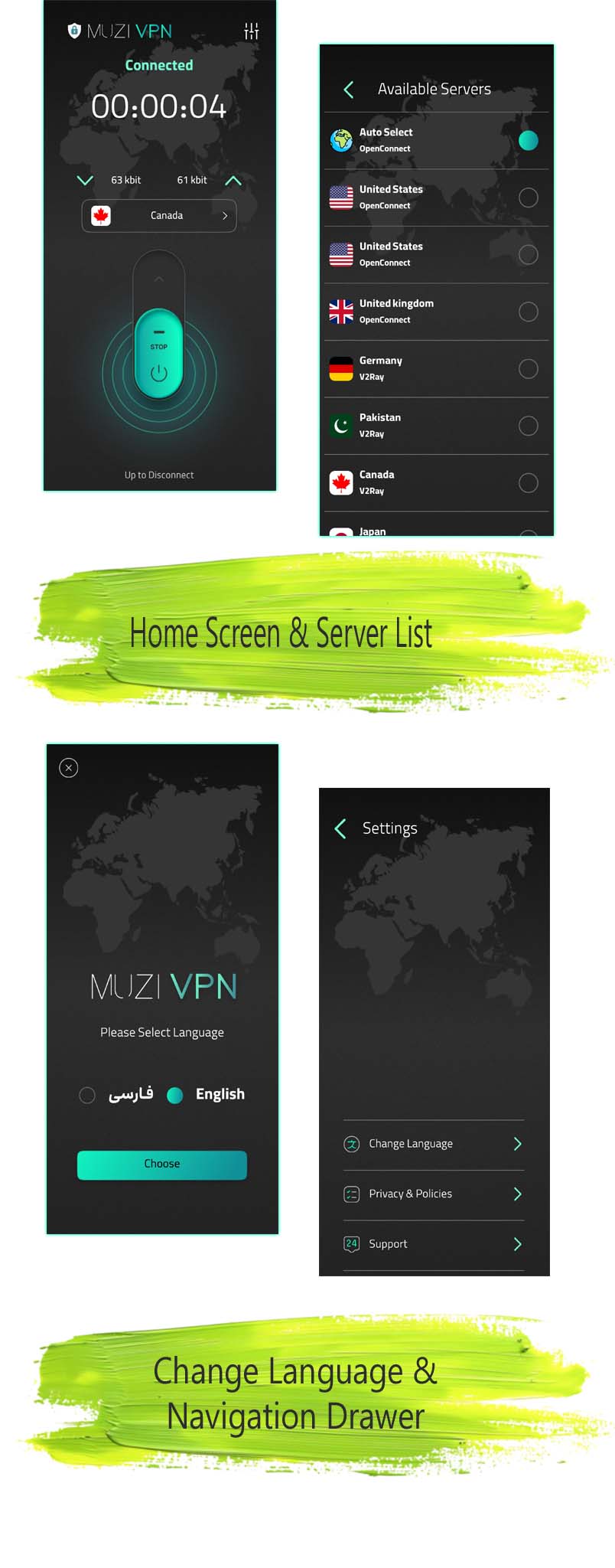 Muzi VPN App - VPN App With Admin Panel | Secure VPN & Fast VPN