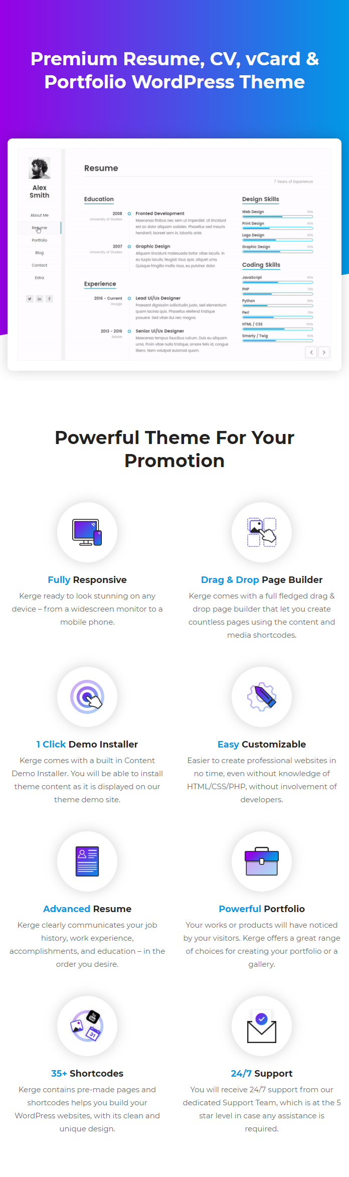 Kerge - Resume WordPress Theme - 6