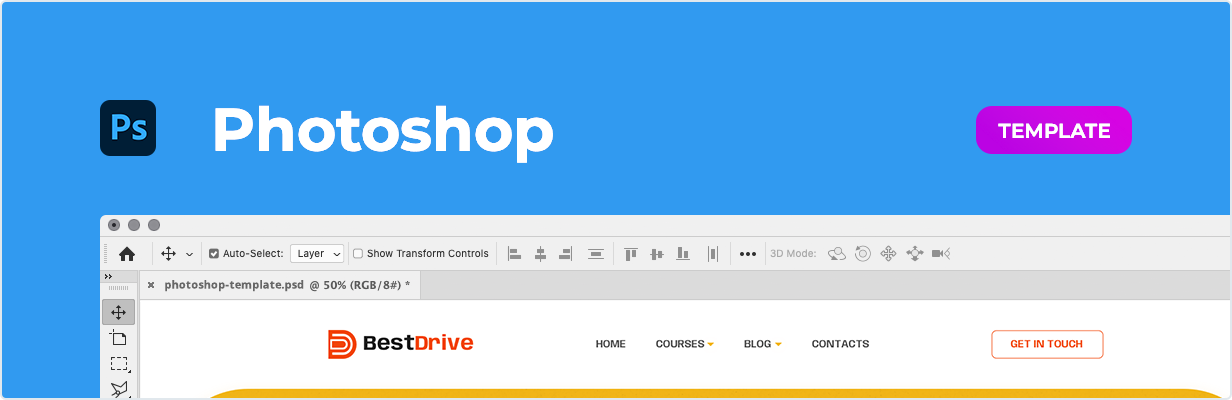 BestDrive – Driving School Template for Photoshop