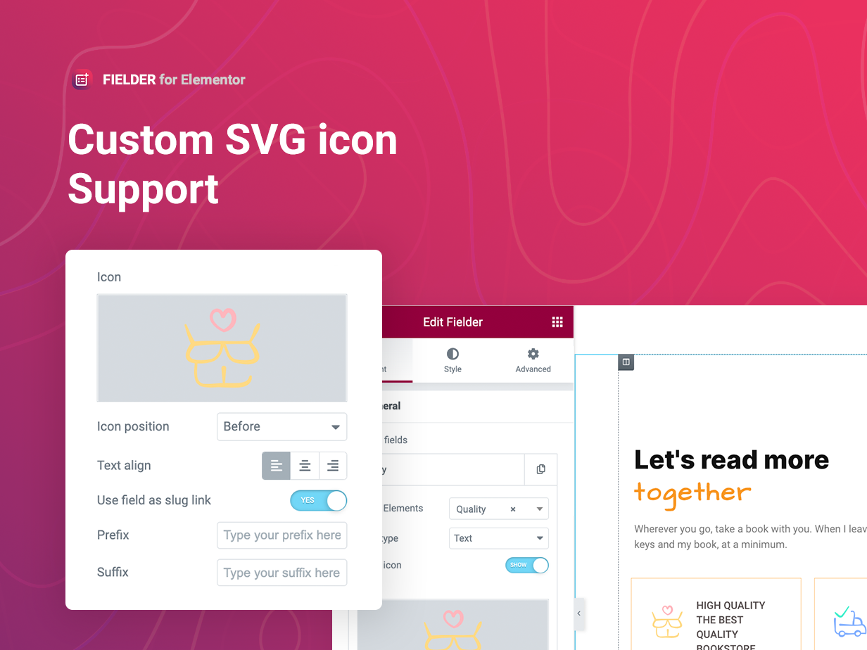 Suporte a ícones SVG personalizados
