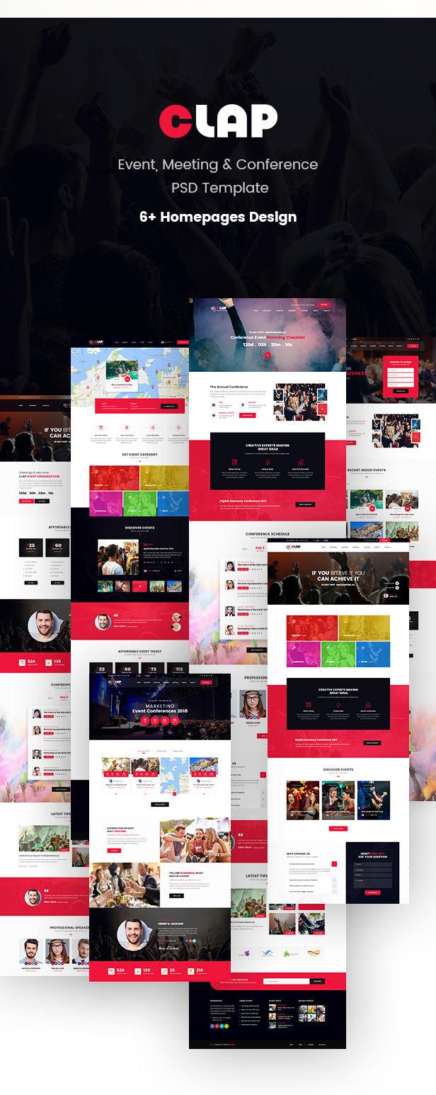 Clap - Event, Meeting & Conference PSD Template - 1