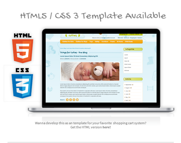 Things for Cuties - E-Commerce Baby Shop Template - 1