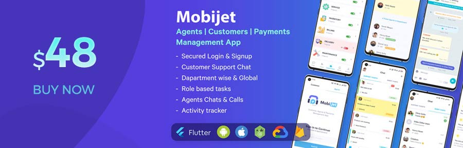 Mobijet ADMIN - Manage & Monitor Agents, Customer & Payments | Android & iOS Flutter app - 2