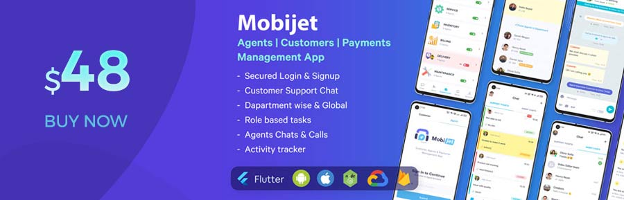 Mobijet ADMIN - Manage & Monitor Agents, Customer & Payments | Android & iOS Flutter app - 3