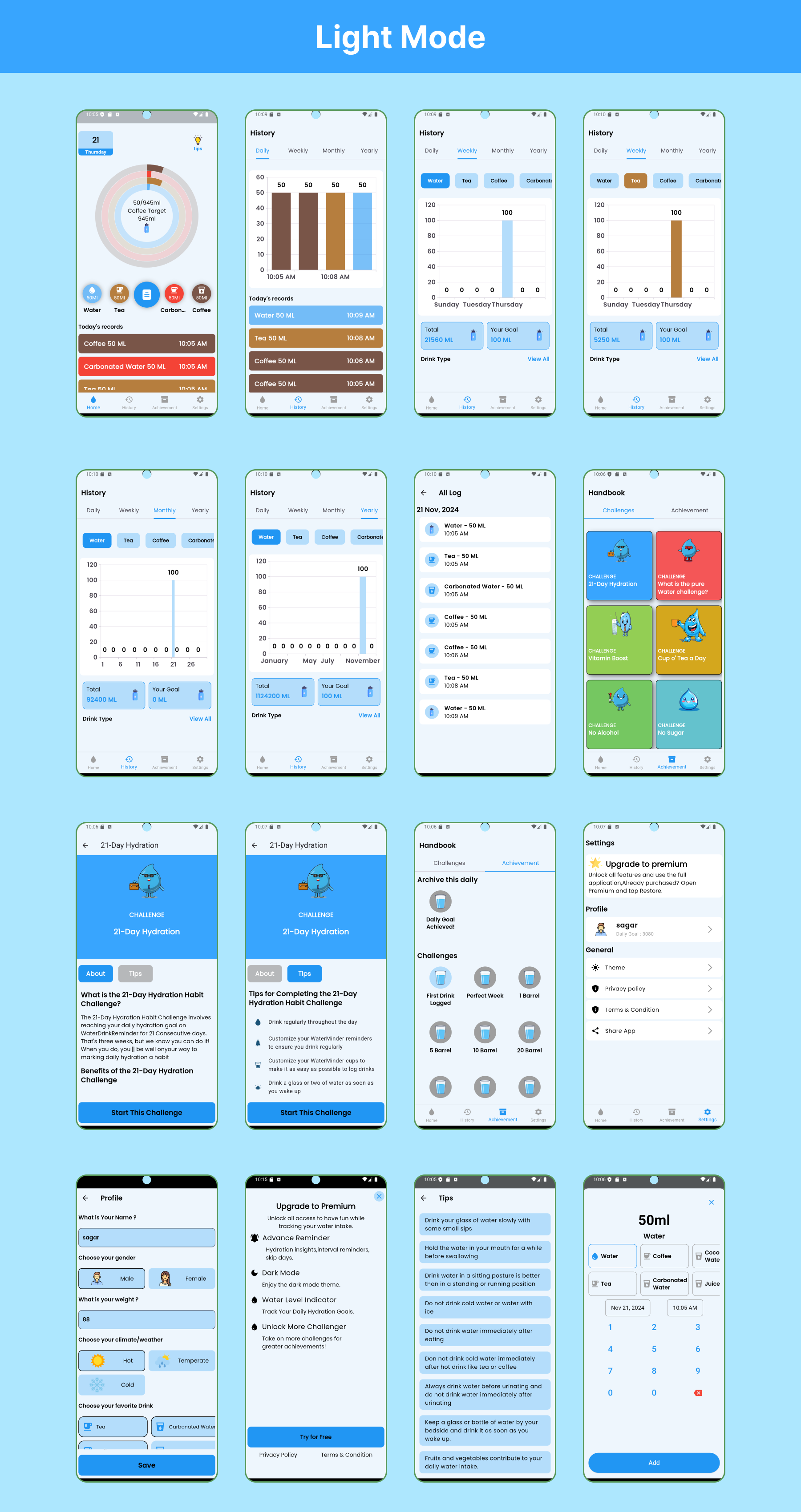 Drinking Water Reminder | Hydration and Water Tracker | Flutter Android/iOS Full Application | ADMOB - 3