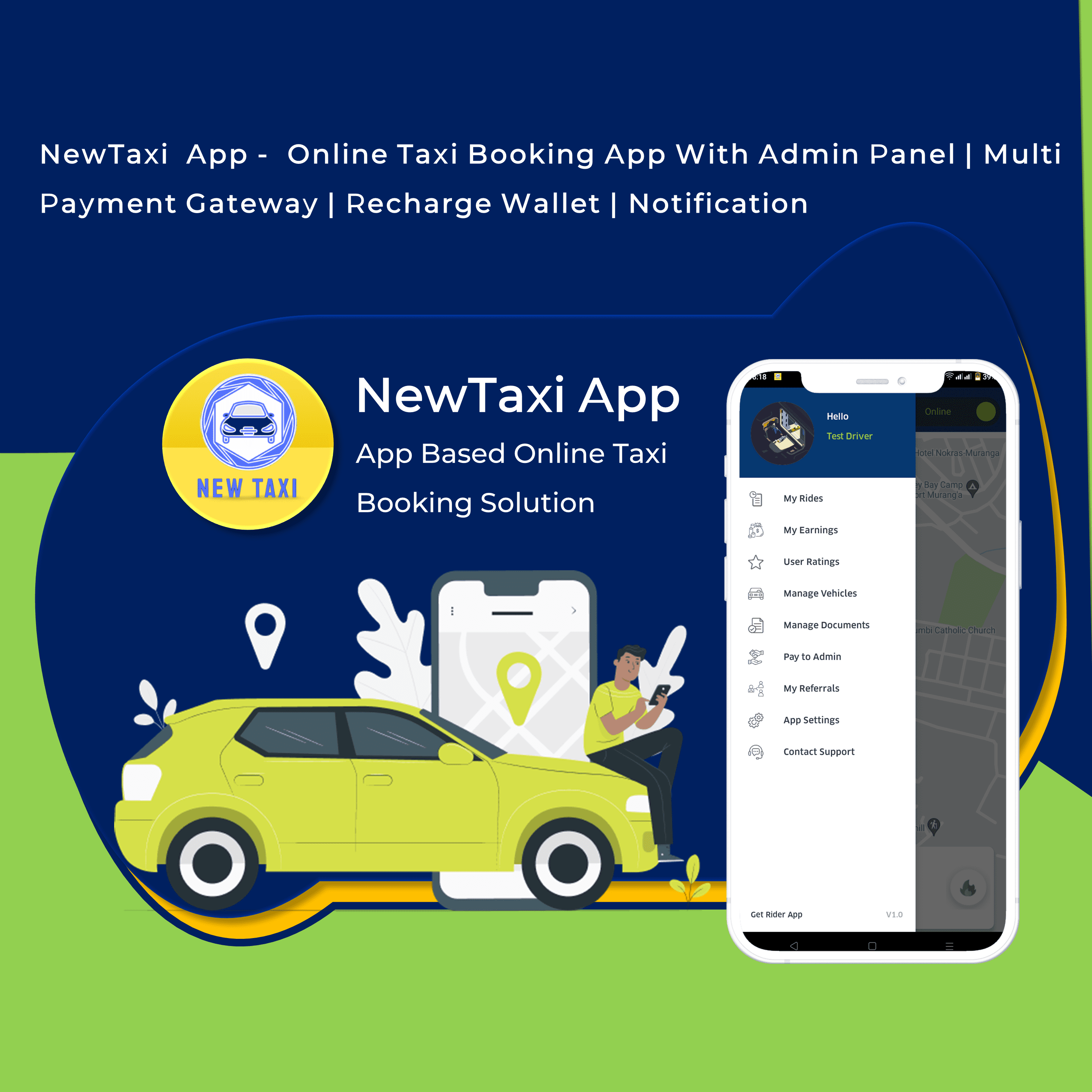 NewTaxi white label taxi app software script - 1