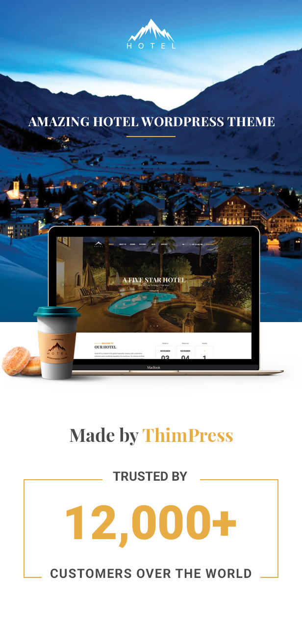 Hotel WordPress theme - Trusted by 12k customers