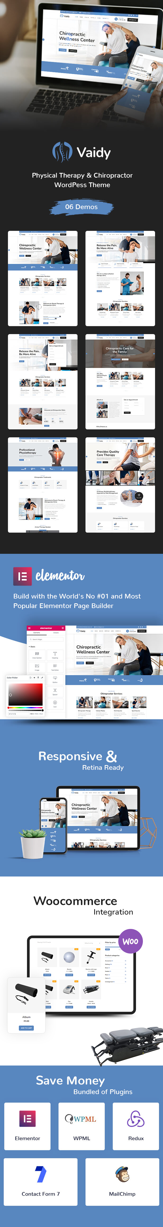 Vaidy - Physical Therapy & Chiropractor WordPress Theme - 2