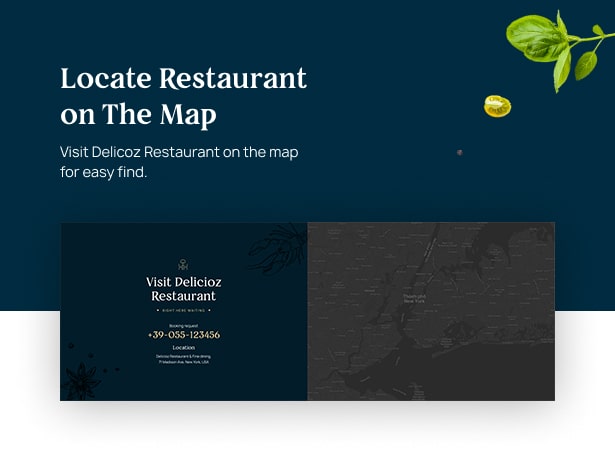 Map Location Delicioz Restaurant WordPress Theme