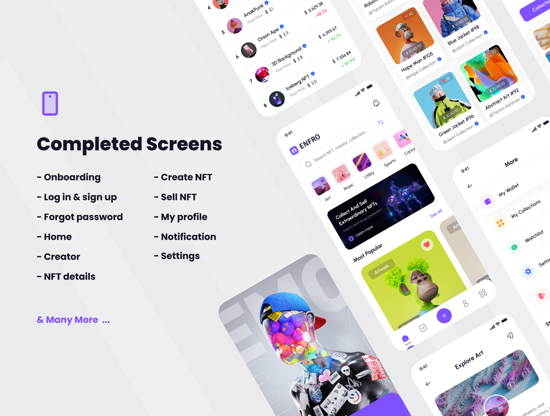 Enfro - NFT Mobile App UI Kit Figma Template - 5