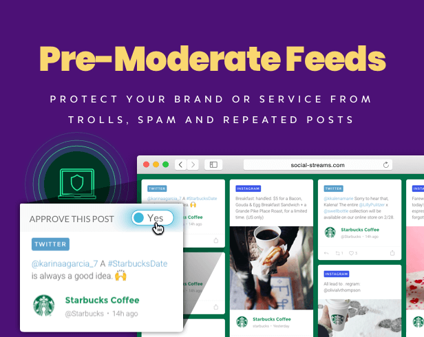 WordPress Social Stream approval system
