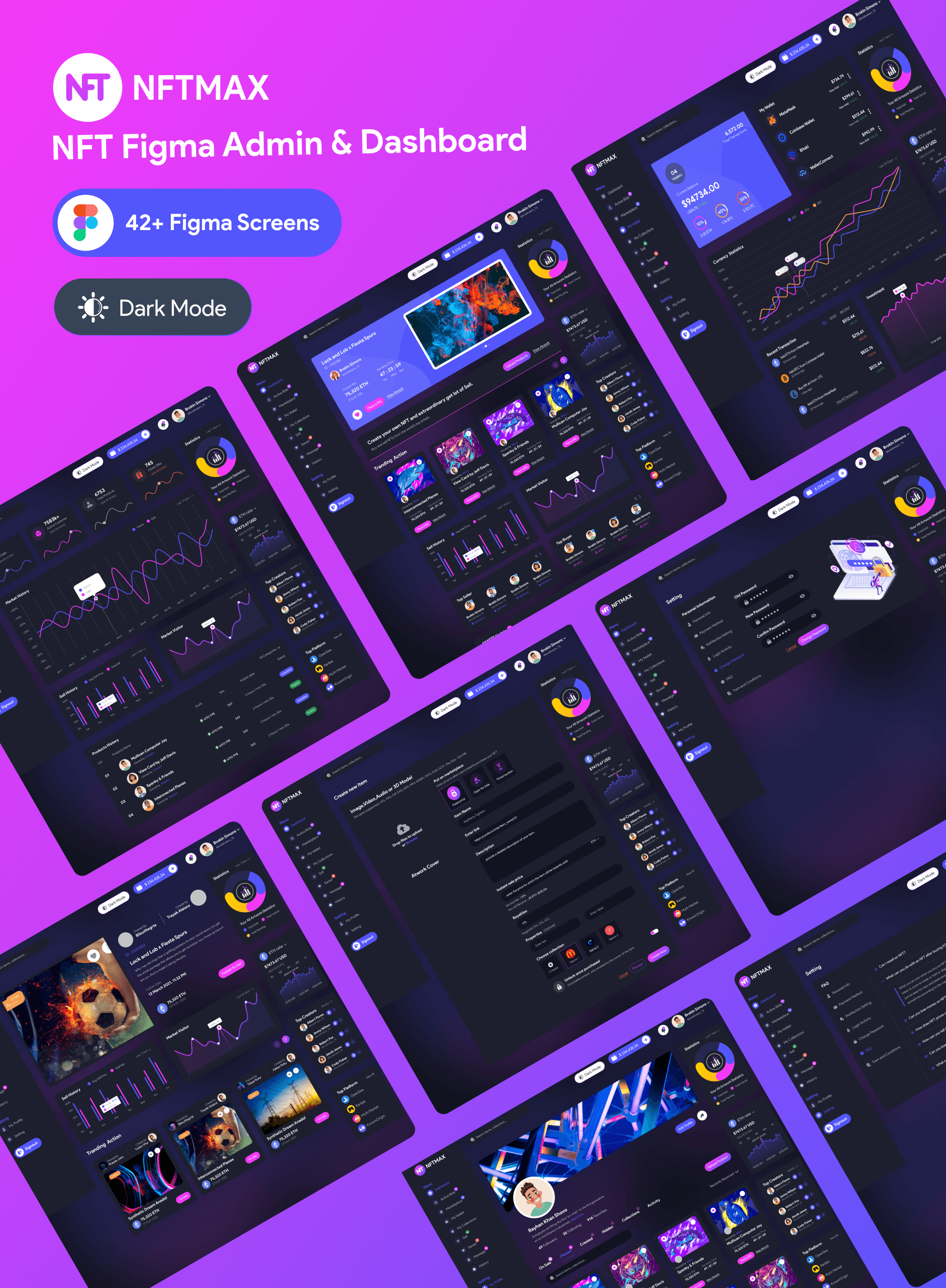 NFTMAX- NFT Admin & Dashboard Figma Template