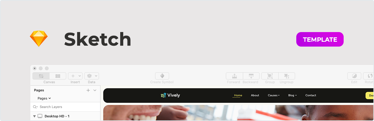 Vively – Charity & Donation Template for Sketch