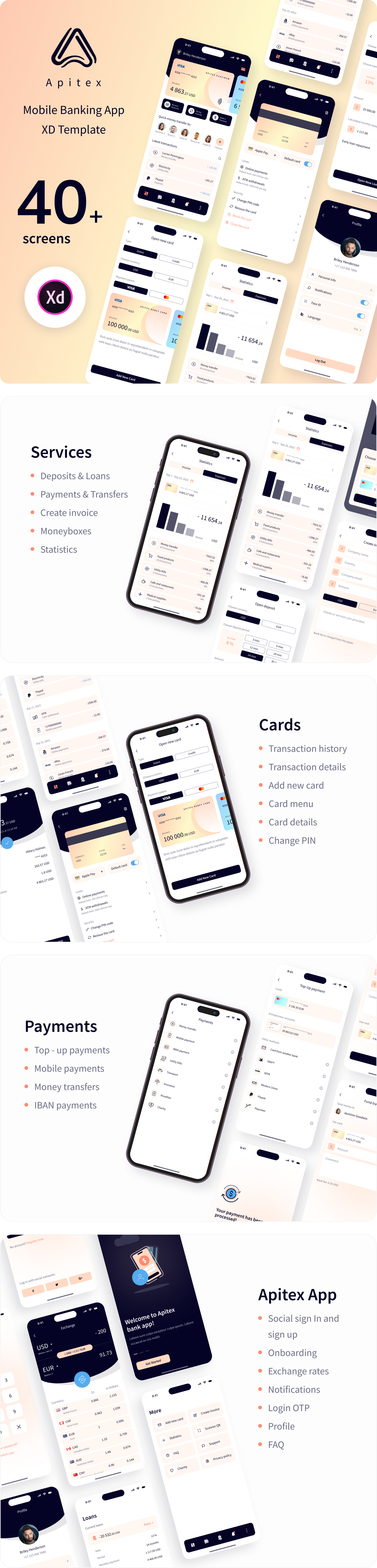 Apitex - Mobile Banking App XD UI Template - 5