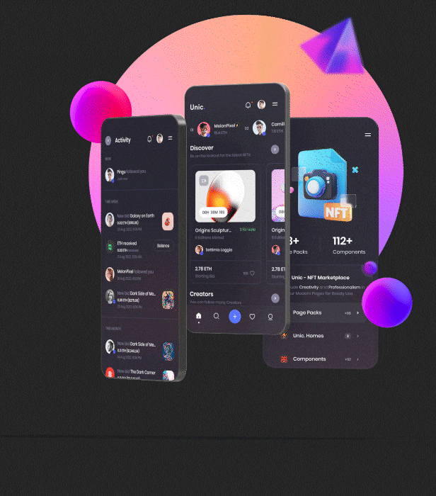 Unic – NFT Marketplace HTML Mobile Template - 8