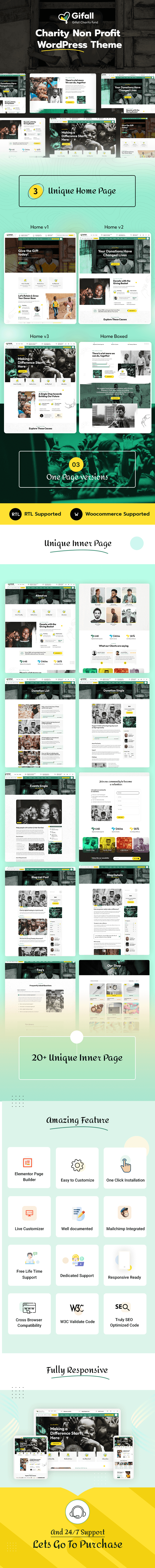 Gifall - Charity Non Profit WordPress Theme
