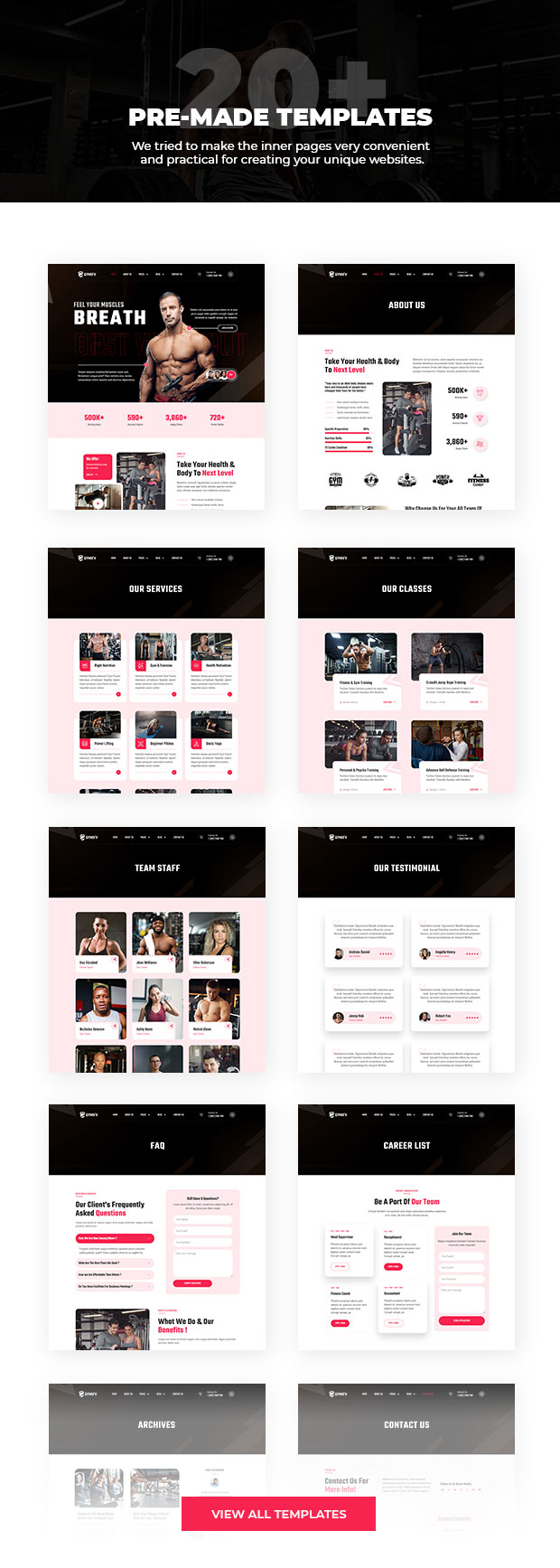 gymify inner pages