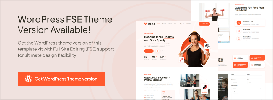Treina – Personal Trainer & Fitness Elementor Template Kit - 1
