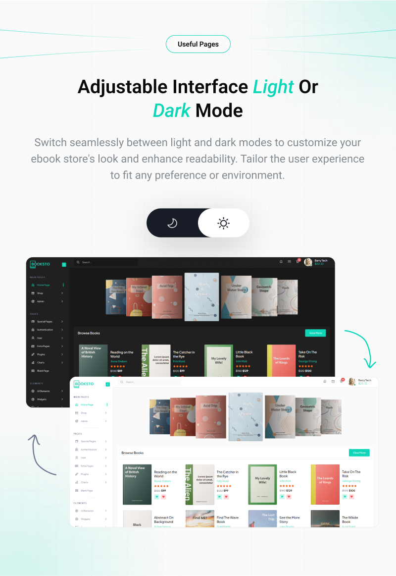 Booksto - VueJS, HTML Minimal Ebook Admin & Shop Template - 5