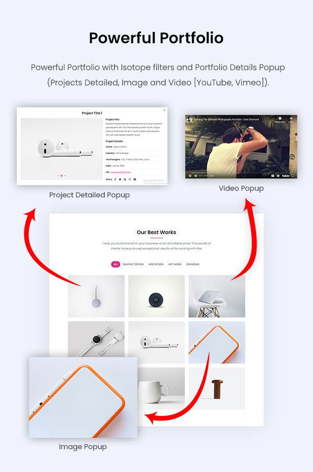 portfolio detail with popup