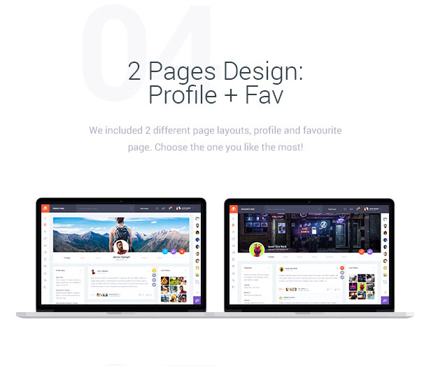 2 Pages Design: Profile + Fav