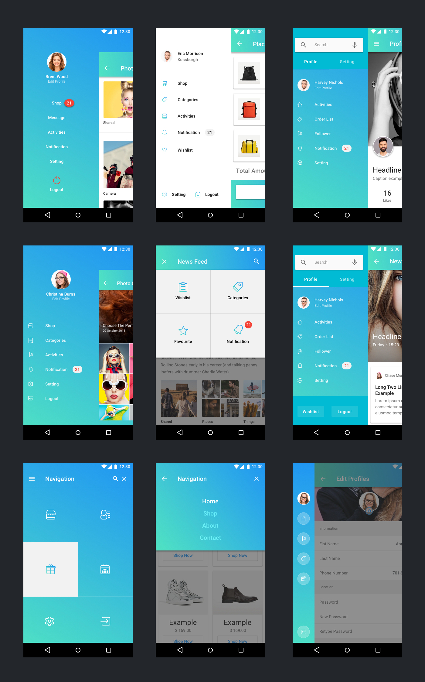 Material Template UX/UI Kit - 4